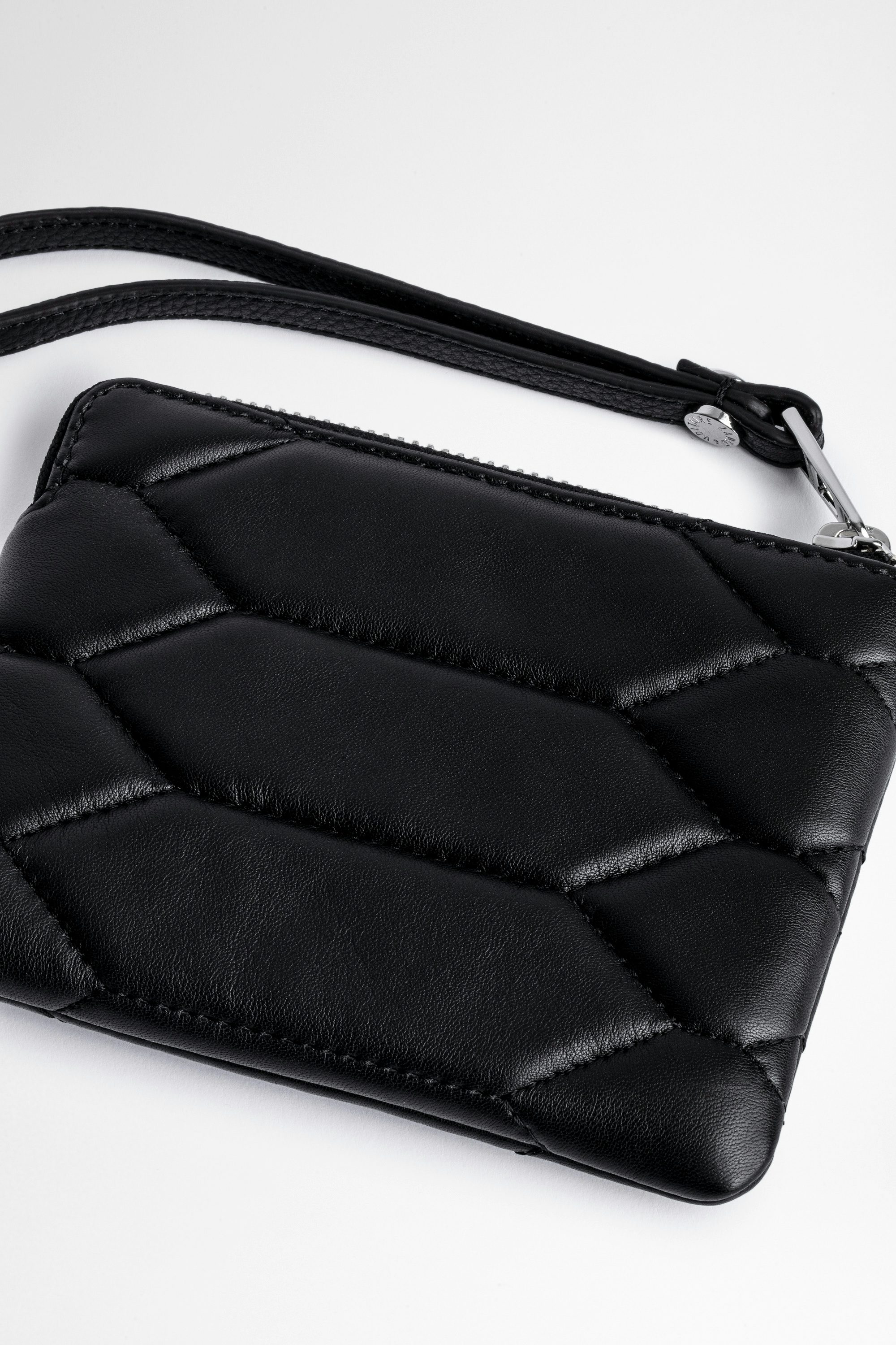 Mini Uma Mat Scale Studs Clutch - Women's small quilted and studded black leather clutch